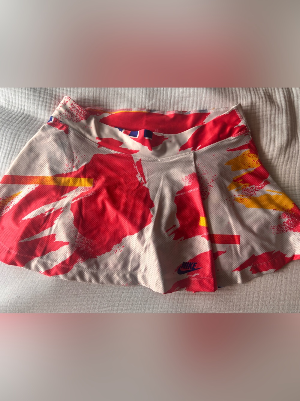 Nike Dri-FIT Red, Pink & White Tennis Skirt